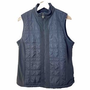 Columbia Vest Womens Medium Gillet Black Quilted Sherpa Lining Zip Outdoors